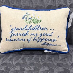 NWT Embroidered Grandchildren Quote Pillow beautiful gift